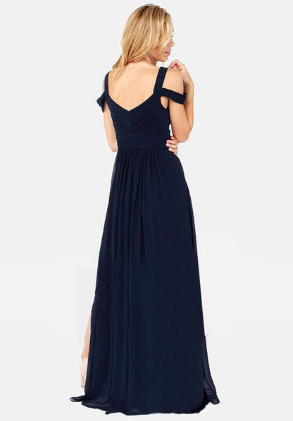 Long Floor Length Elegant Pleated Dress