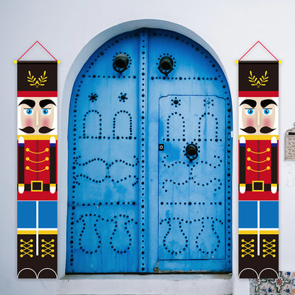 Christmas couplets curtains pull hanging flags window