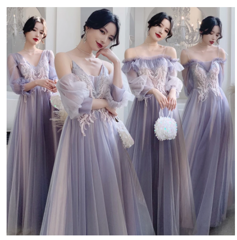 Xianqi Slim And Thin Sisters Queen's Bridesmaid Dress