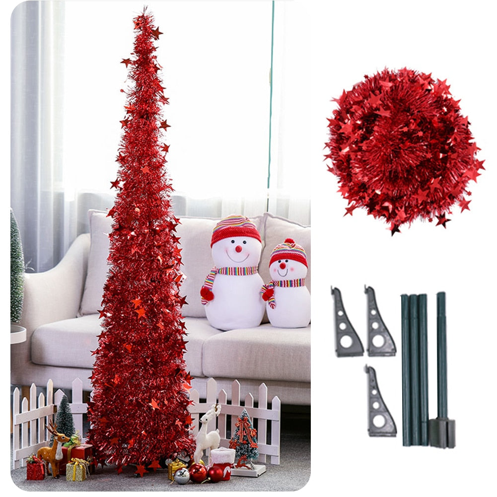 Tinsel Pop Up with Stand Gorgeous Collapsible Artificial for Christmas Decorations