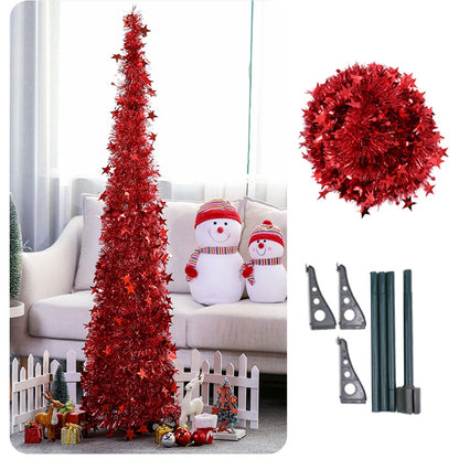 Tinsel Pop Up with Stand Gorgeous Collapsible Artificial for Christmas Decorations