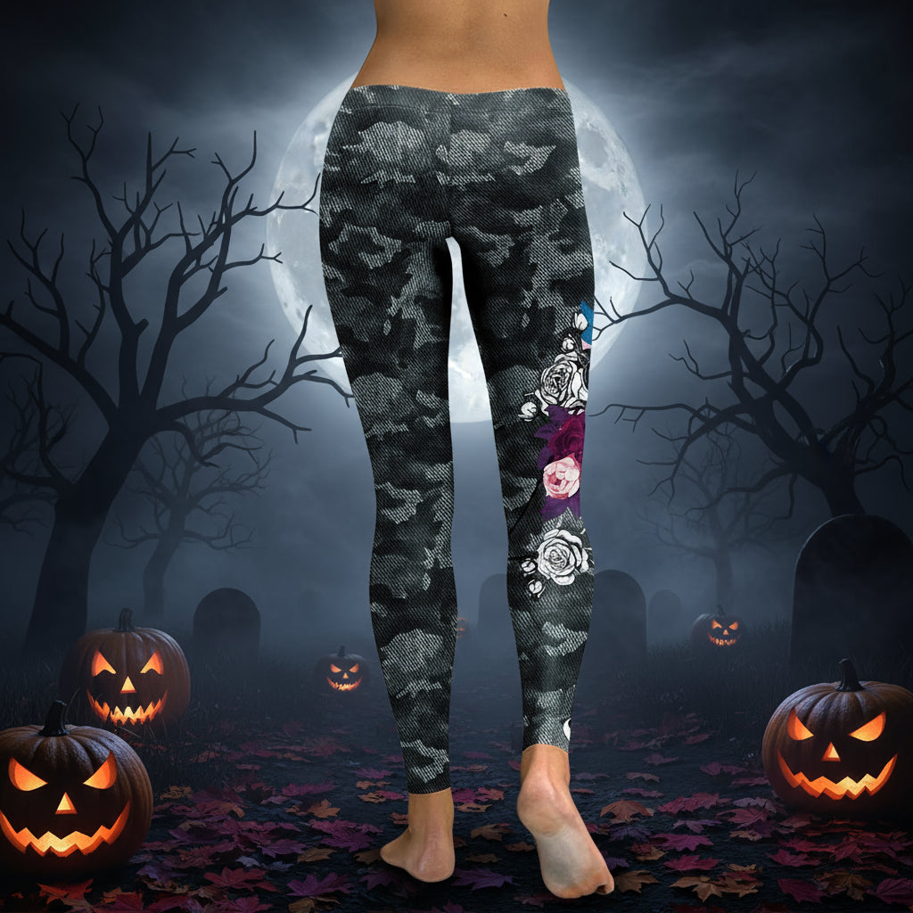 Black Camo Skull Leggings