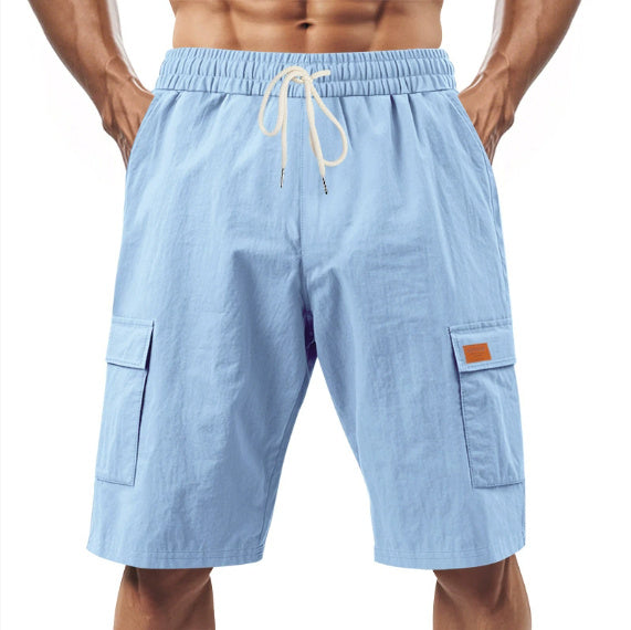 Loose And Leisure Solid Color Linen Drawstring Shorts