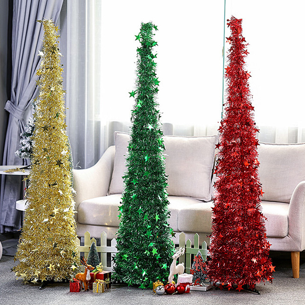 Tinsel Pop Up with Stand Gorgeous Collapsible Artificial for Christmas Decorations
