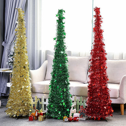 Tinsel Pop Up with Stand Gorgeous Collapsible Artificial for Christmas Decorations