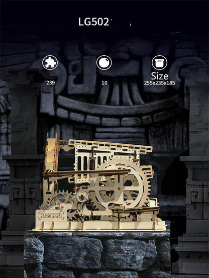 Wooden toy 3D hand-inserted puzzle gift mechanical transmission model