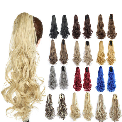 Assorted claw clip ponytail hair extensions with wavy natural-looking strands