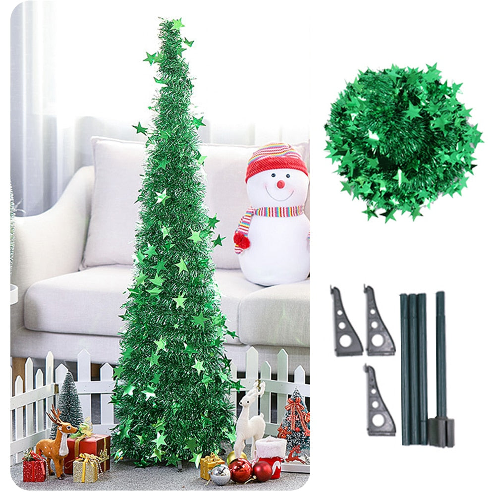 Tinsel Pop Up with Stand Gorgeous Collapsible Artificial for Christmas Decorations