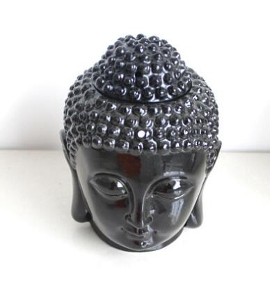 Black Buddha,  White Buddha, Ceramic Aromatherapy Furnace Buddha Head