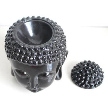 Black Buddha,  White Buddha, Ceramic Aromatherapy Furnace Buddha Head