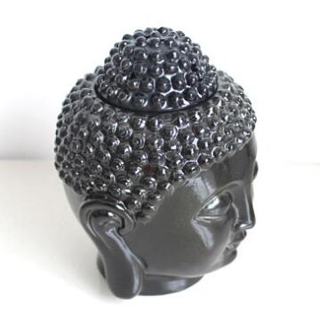 Black Buddha,  White Buddha, Ceramic Aromatherapy Furnace Buddha Head