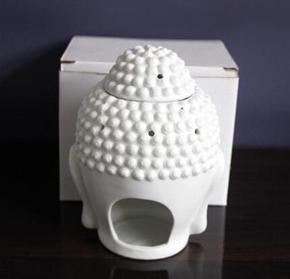 Black Buddha,  White Buddha, Ceramic Aromatherapy Furnace Buddha Head