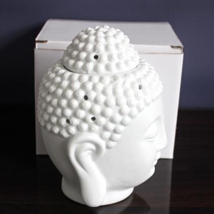 Black Buddha,  White Buddha, Ceramic Aromatherapy Furnace Buddha Head