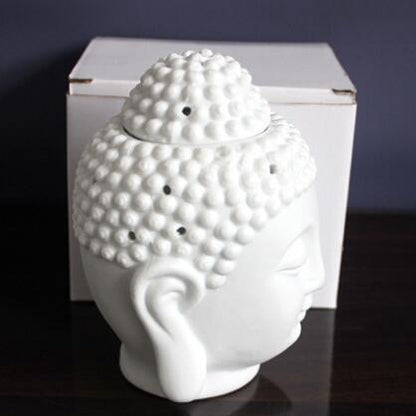 Black Buddha,  White Buddha, Ceramic Aromatherapy Furnace Buddha Head