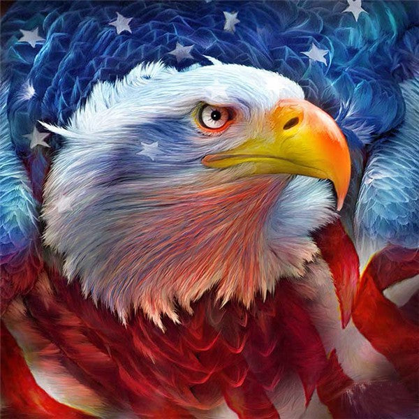 American Eagle Mosaic Crystal 5D Cross Square Drill DIY Decoration Paintings