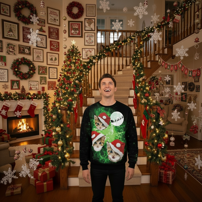 UGLY CHRISTMAS SWEATER Vacation Santa Elf Funny Womens Sweaters Tops Autumn Winter Clothing