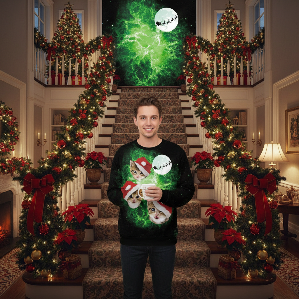 UGLY CHRISTMAS SWEATER Vacation Santa Elf Funny Womens Sweaters Tops Autumn Winter Clothing