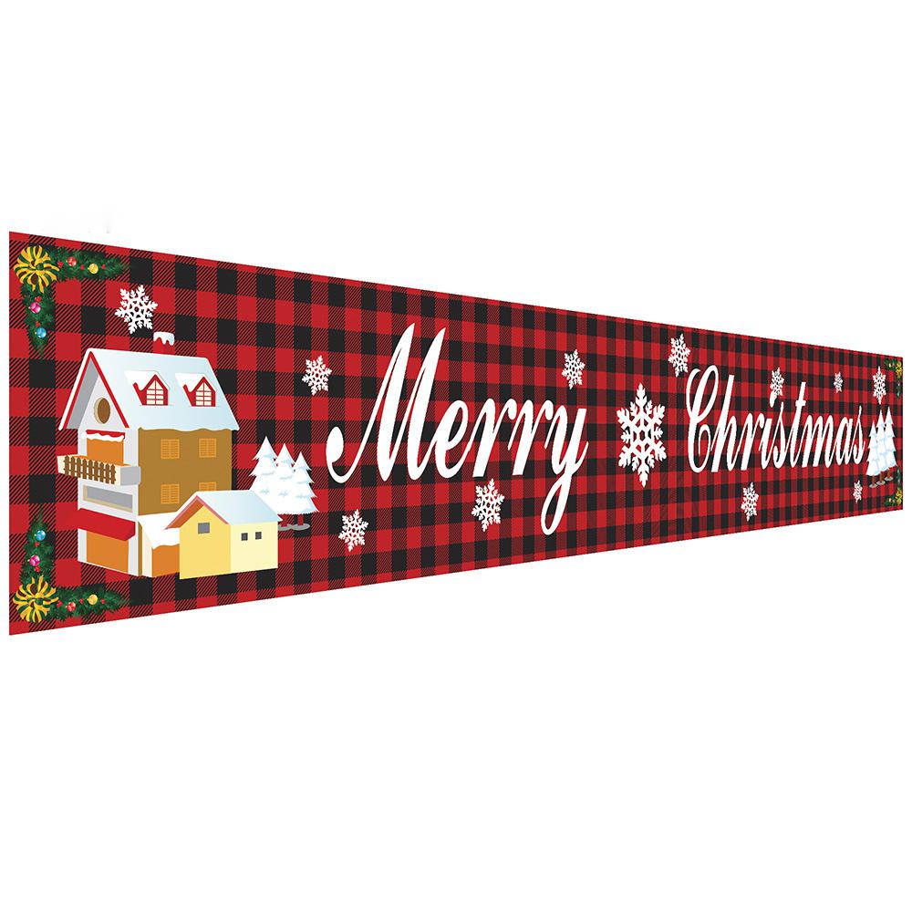 Christmas couplets curtains pull hanging flags window
