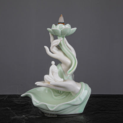 Creative Ornaments For Home Indoor Antique Incense Road Lotus Aromatherapy Furnace