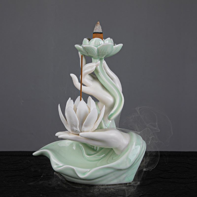 Creative Ornaments For Home Indoor Antique Incense Road Lotus Aromatherapy Furnace