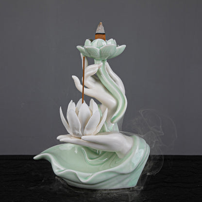 Creative Ornaments For Home Indoor Antique Incense Road Lotus Aromatherapy Furnace