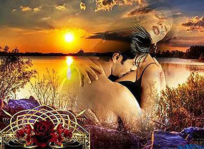 Sunset Lovers Abstract Diamond Painting