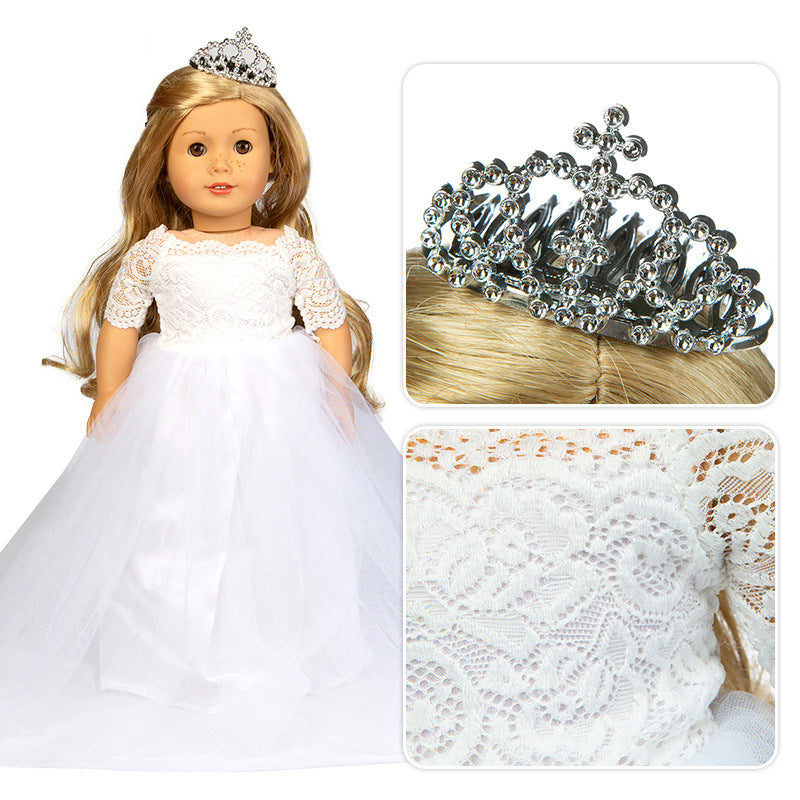 18 Inch American Girl Doll Snow White Wedding Dress Suit Suit Dress Up Doll Clothes