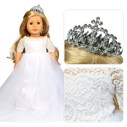 18 Inch American Girl Doll Snow White Wedding Dress Suit Suit Dress Up Doll Clothes