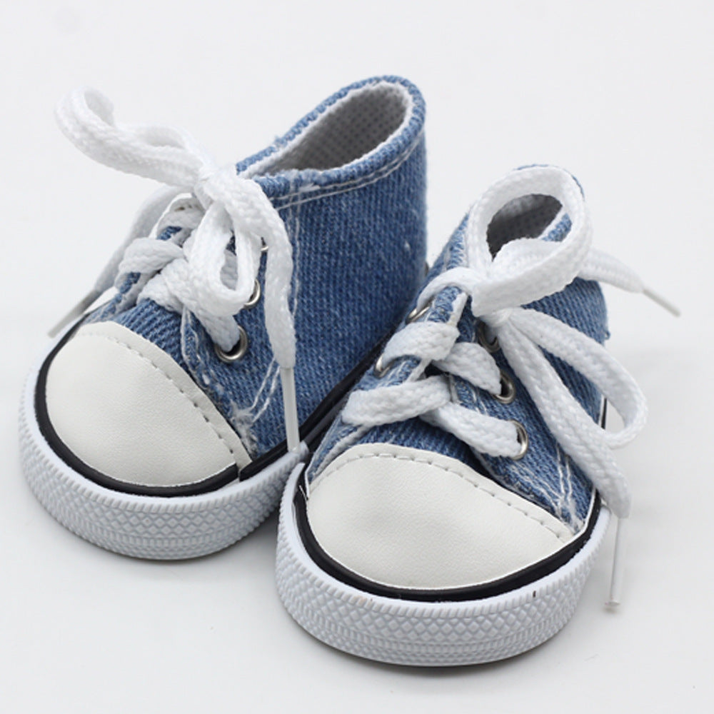 Shaf Doll Canvas Shoes American Doll Fashion Sneakers 18-inch Doll Strap Shoes