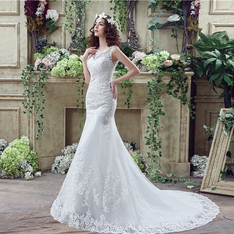 Bride Trailing sexy Lace Mermaid Wedding Dress