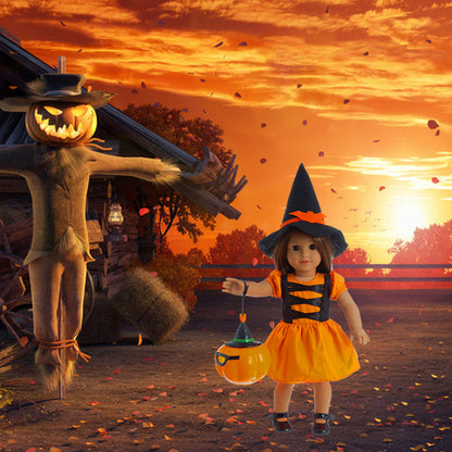 New Halloween Doll Clothes Witch Set 18 Inch American Girl Doll Dress Set