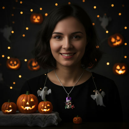 Fashion Alloy Retro Necklace Skull Charm Halloween Jewelry