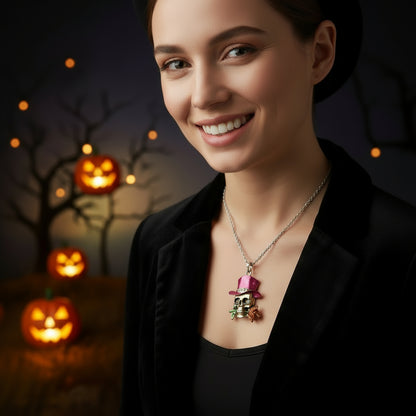 Fashion Alloy Retro Necklace Skull Charm Halloween Jewelry