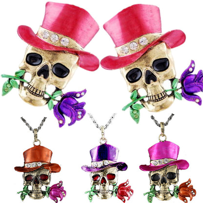 Fashion Alloy Retro Necklace Skull Charm Halloween Jewelry