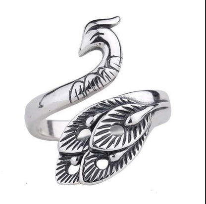 DIY  Knitting Loop Crochet Tool Sewing Peacock Fish Ring Finger, Thimble Yarn Adjustable Opened Fingering Tools