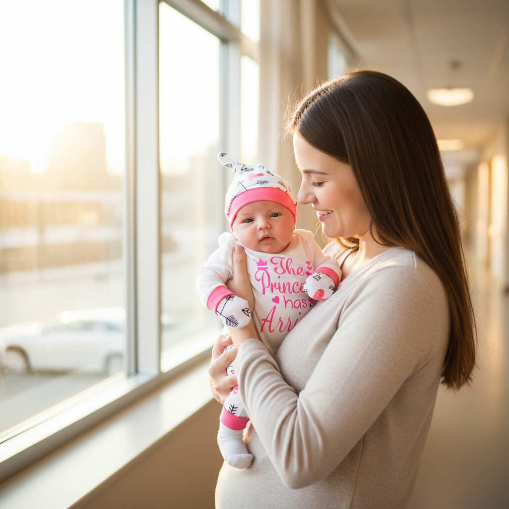 Girls Pink Letters Long-sleeved One-piece Romper Four-piece Children's Clothing