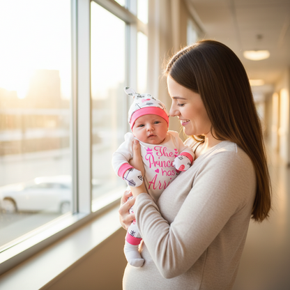 Girls Pink Letters Long-sleeved One-piece Romper Four-piece Children's Clothing
