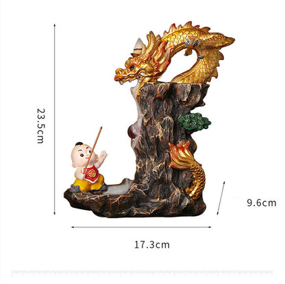 Creative Dragon Prosperity Back-flow Incense, Decoration Indoor Household Sandalwood Agarwood  Furnace
