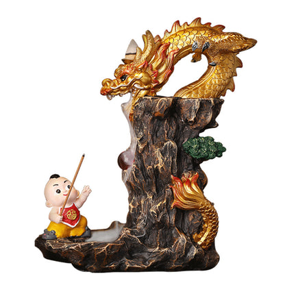 Creative Dragon Prosperity Back-flow Incense, Decoration Indoor Household Sandalwood Agarwood  Furnace