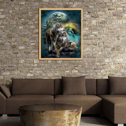 5D Wolf Moon Custom Diy New Style Diamond Painting