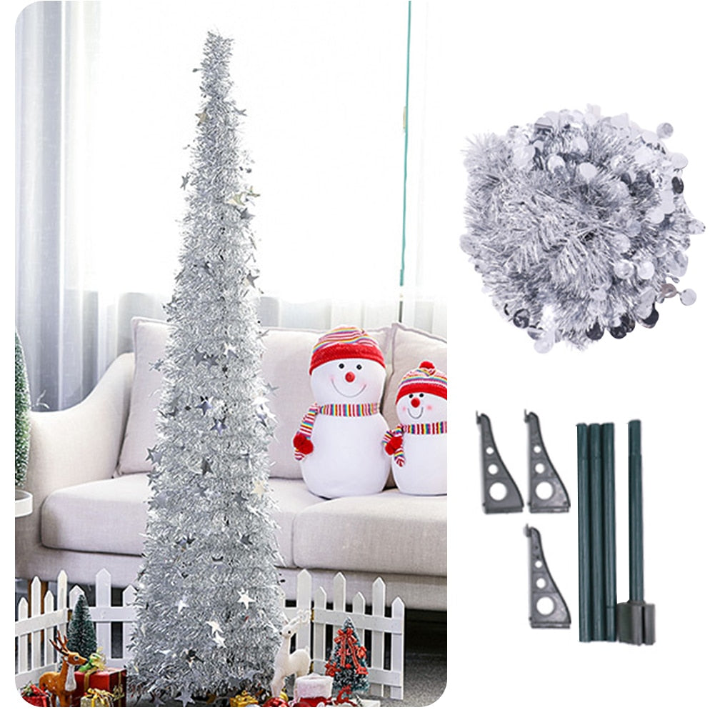 Tinsel Pop Up with Stand Gorgeous Collapsible Artificial for Christmas Decorations