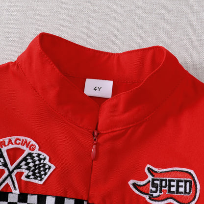 Toddler Girls Boys Racing Jumpsuit, Racer Outfit, Party Race Car Driver Clothing Set