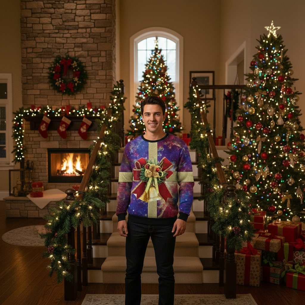 UGLY CHRISTMAS SWEATER Vacation Santa Elf Funny Womens Sweaters Tops Autumn Winter Clothing