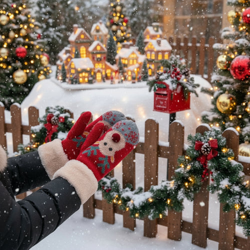 Christmas plush gloves