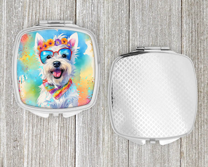 Westie Hippie Dawg Compact Mirror