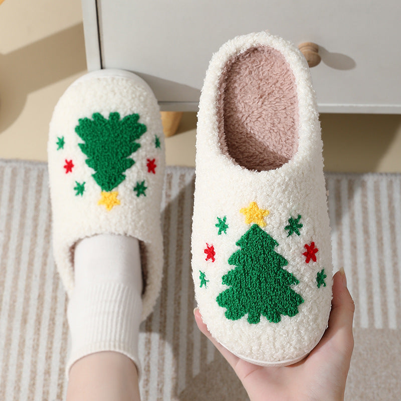 Christmas Home Cute Cartoon Santa Claus Cotton Slippers
