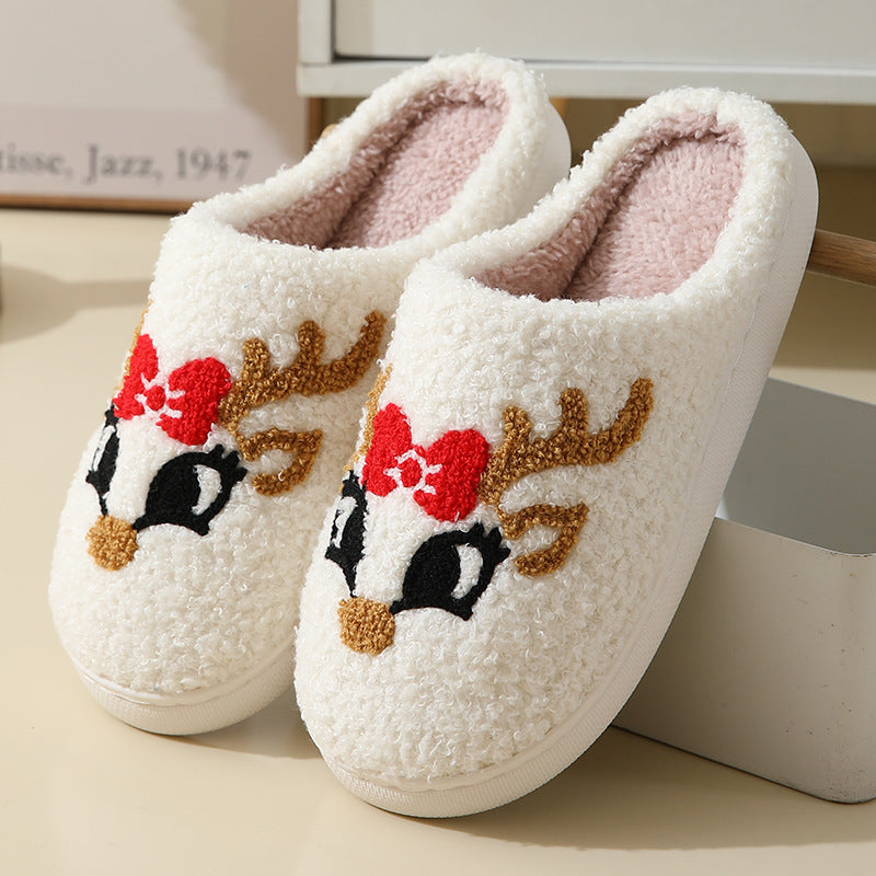 Christmas Home Cute Cartoon Santa Claus Cotton Slippers