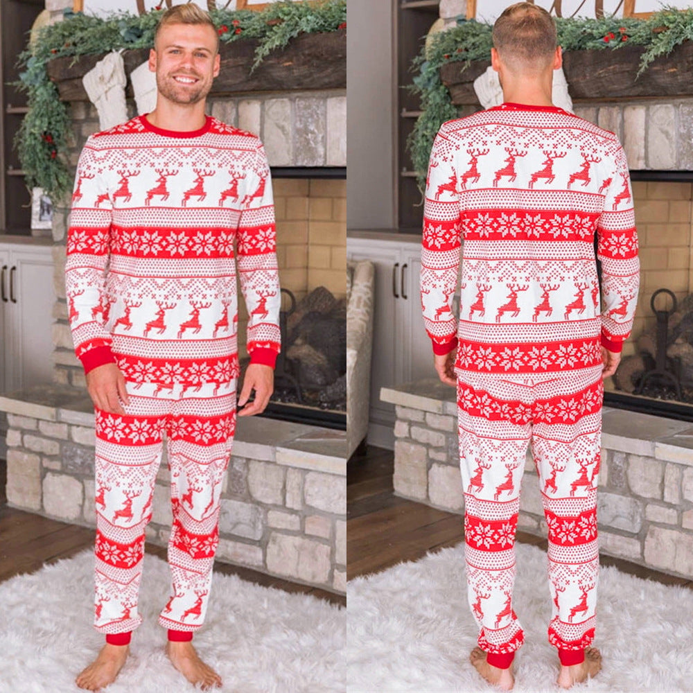 Cotton Blend Parent-child Clothing Christmas Pajamas Fall Family Set