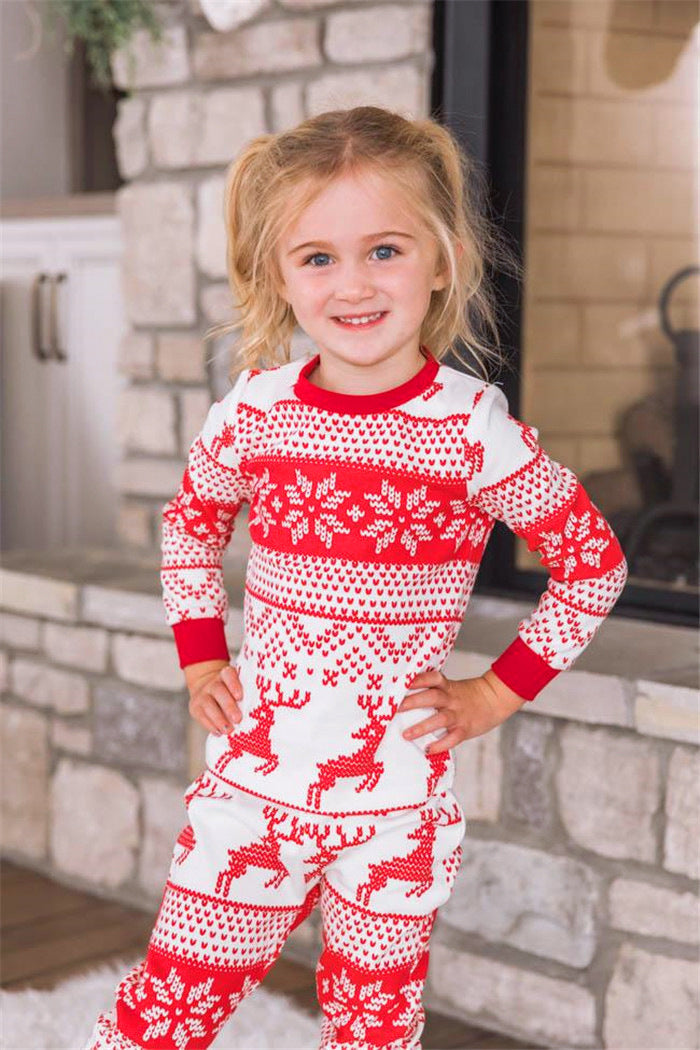 Cotton Blend Parent-child Clothing Christmas Pajamas Fall Family Set