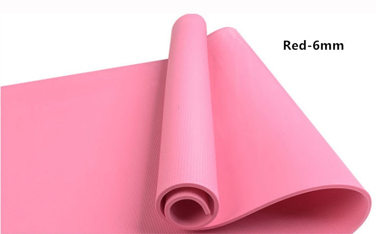 Red 6mm EVA yoga mat, rolled textured surface